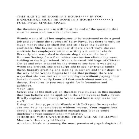 THIS HAS TO BE DONE IN 5 HOURS IF YOU HANDSHAKE MUST BE DONE IN .docx