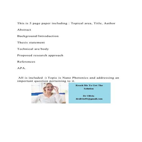 This is 5 page paper including  Topical area, Title, Author.docx