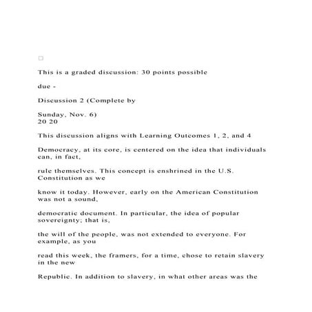 This is a graded discussion 30 points possibledue -.docx