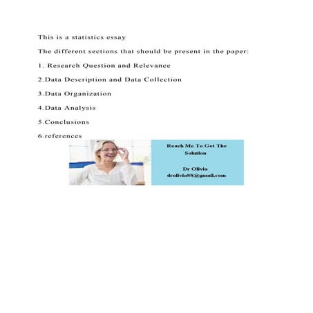 This is a statistics essayThe different sections that should be .docx
