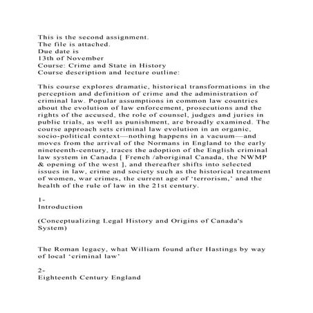 This is the second assignment.The file is attached.Due date is .docx