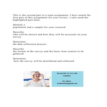 This is the second part to a team assignment. I have attach the fi.docx