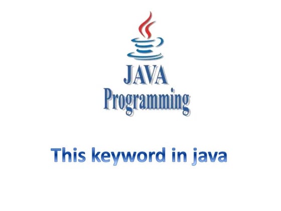 This keyword in java