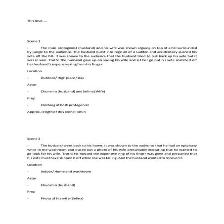 141118 Draft Script for our short film- this love