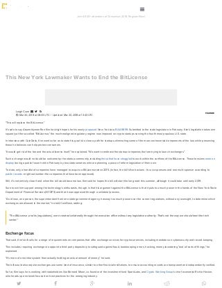 This New York Lawmaker Wants to End the BitLicense