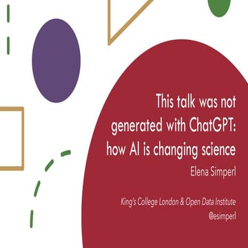 This talk was not generated with ChatGPT: how AI is changing science