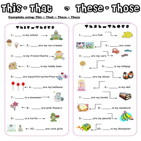 This, that , these , those