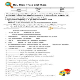 This, That, These and Those + Exercise