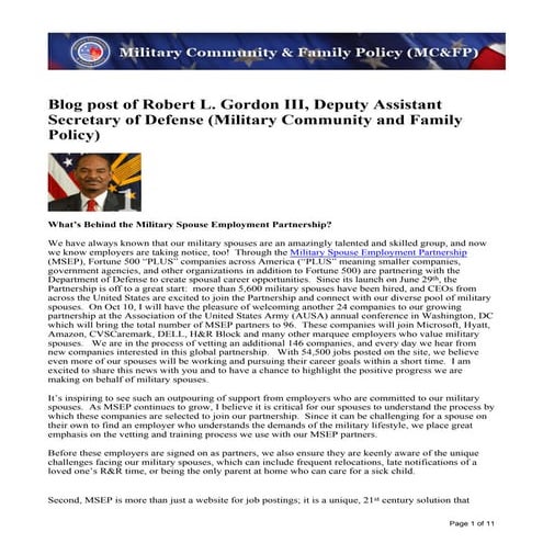 This week in military community & family policy october 11, 2011