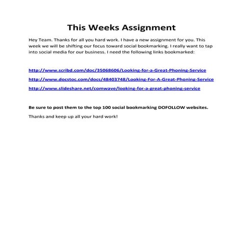 This week assignment | DOC