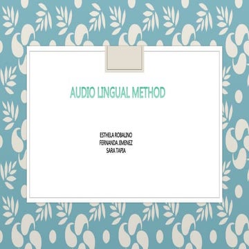 Audio Lingual Method carrera plurilingue fernanda Jimenez