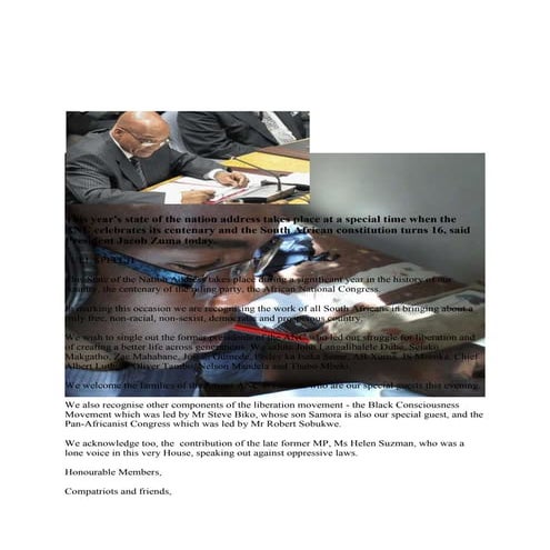 This year state nation adress by President Zuma