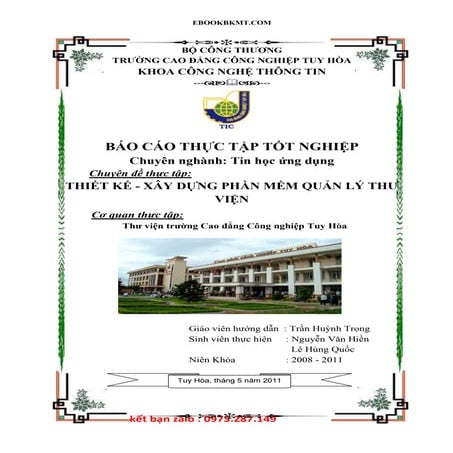 Thiết Kế - Xây Dựng Phần Mềm Quản Lý Thư Viện.doc