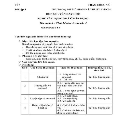 Thiết kế bản vẻ nhà cấp 4