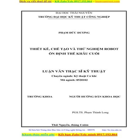 Thiết kế, chế tạo và thử nghiệm robot ổn định thế khâu cuối.doc