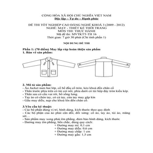 đề Thi tốt nghiệp nghề may   thời trang 10
