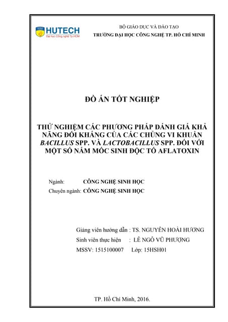 Thử nghiệm các phương pháp đánh giá khả năng đối kháng của các chủng vi khuẩn...