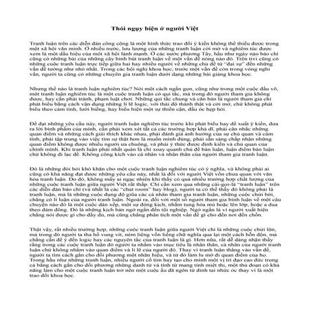 Thói ngụy biện ở người Việt