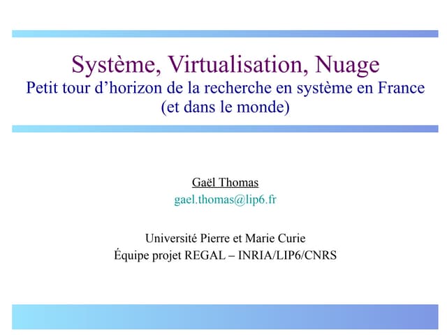 Système, Virtualisation, Nuage