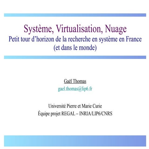 Système, Virtualisation, Nuage