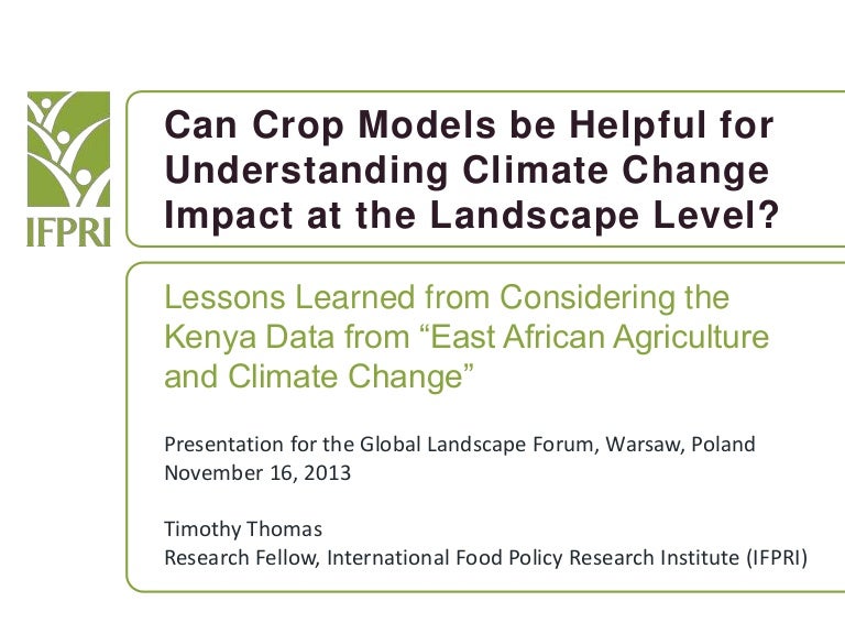 thumbnail of  Can Crop Models be Helpful for Understanding Climate Change Impact at the Landscape Level?