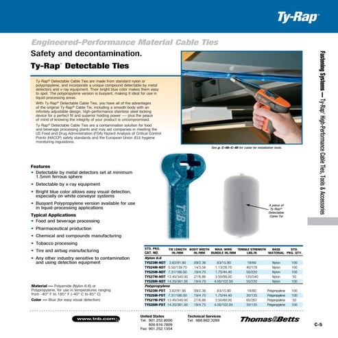 Thomas & Betts - High Performance Ty-Raps Cable Ties | PDF
