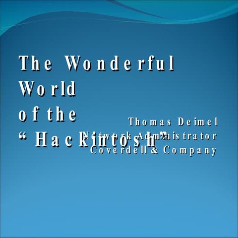 Thomas Deimel   The World Of Hackintosh