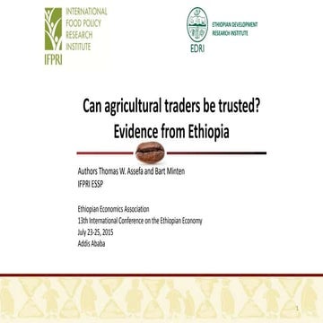 Can agricultural traders be trusted? Evidence from Ethiopia 