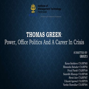 Thomas Green Case Study Presentation.