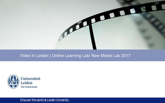 Thomas Hurkxkens: Video in Leiden | Online Learning Lab/ New Media Lab 2017 -  M&L webinar 2017