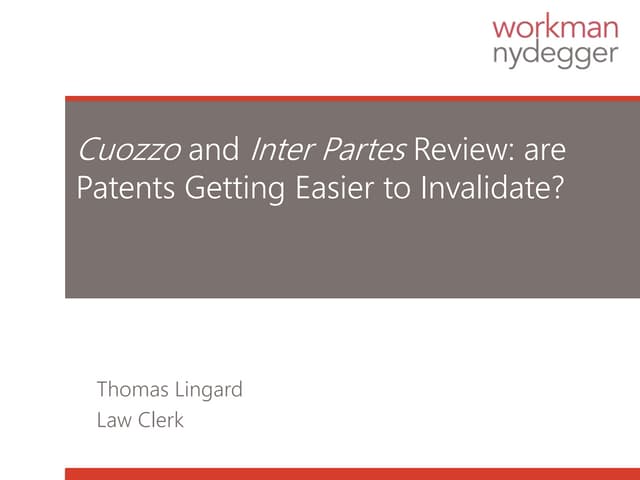 Cuozzo and Inter Partes Review 