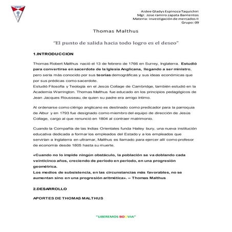 Thomas Malthus | PDF
