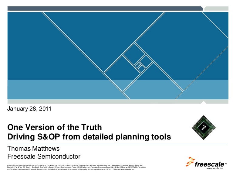 One Version Of The Truth Driving S Op From Detailed Planning Tools