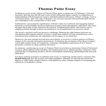 Thomas Paine Essay