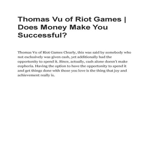 Thomas vu of riot games