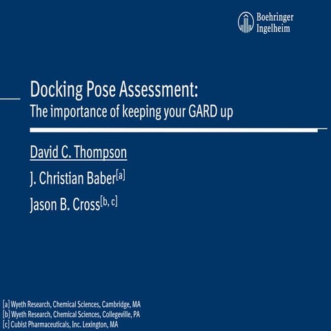 Docking Pose Assessment: The importance of keeping your GARD up