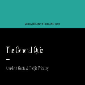 Thomso General Quiz 