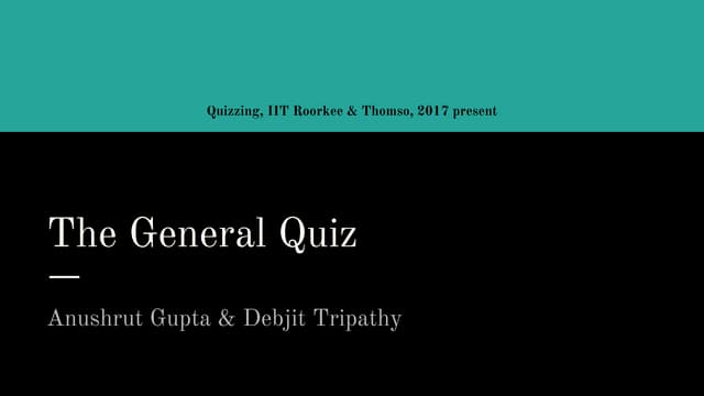 Thomso General Quiz 