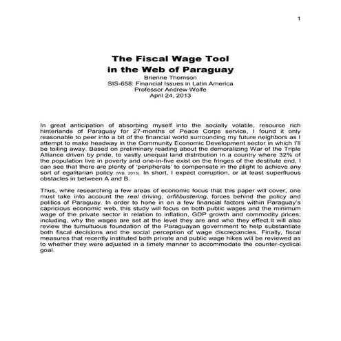 The Fiscal Wage Tool in the Web of Paraguay