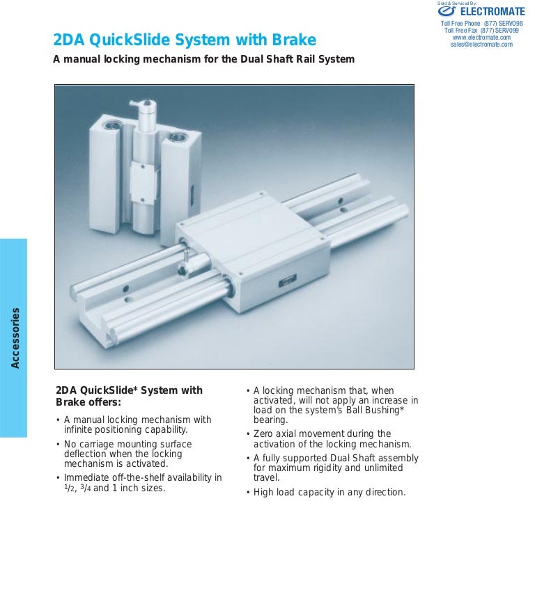 Thomson Linear 2DA QuickSlide System with Brake