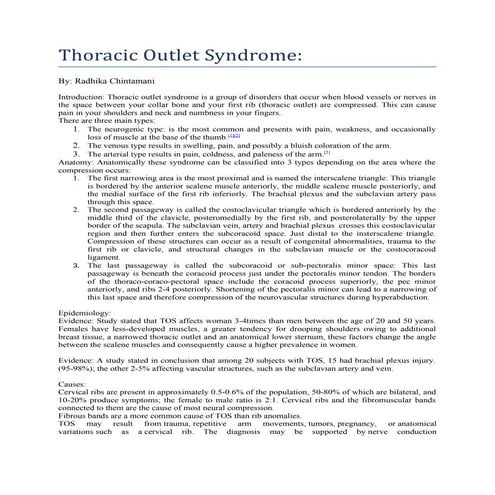 Thoracic outlet syndrome | PDF
