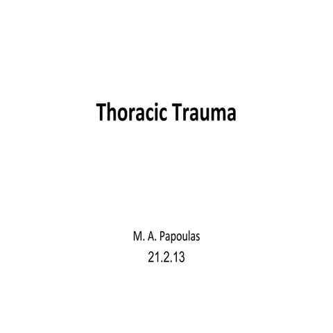 Thoracic Trauma