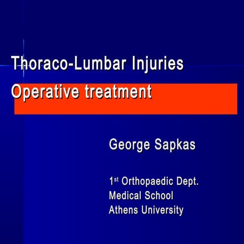 Thoraco-Lumbar Injuries