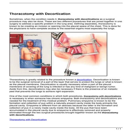 Thoracotomy with Decortication