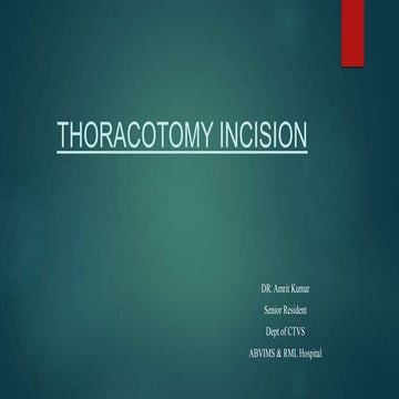 THORACOTOMY INCISION ppt by Dr. Amrit kumar