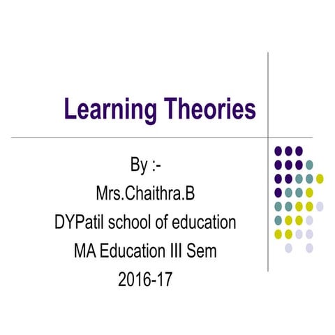 Learning theories-DY PATIL SCHOOL OF EDUCATION