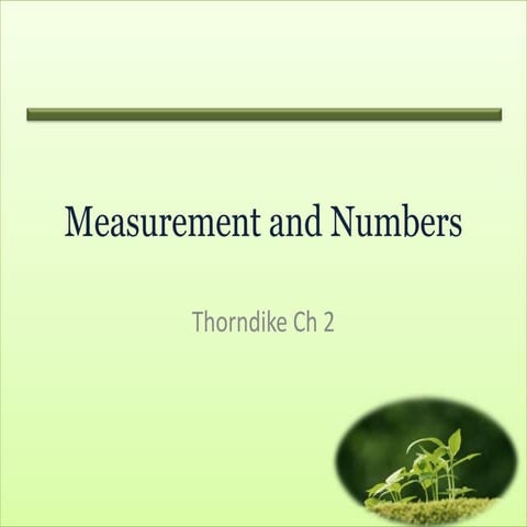 Thorndike2 measurement and numbers
