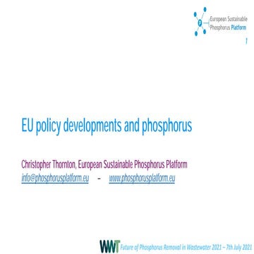 EU policy developments and phosphorus