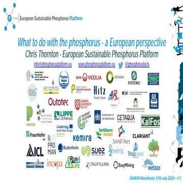 What to do with the phosphorus - a European perspective - European Waste Wate...