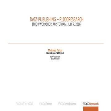 THOR Workshop - Data Publishing
